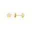 Pendientes pequeños ESTRELLA lisa de oro 18k ideal para niña o como segundo pendiente